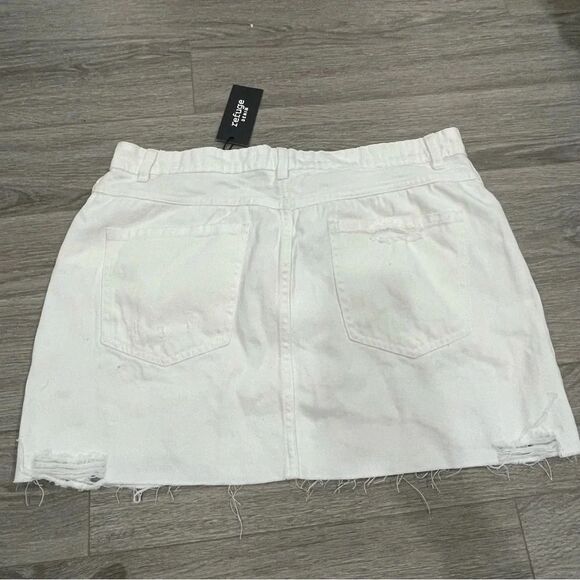 Urban Planet White  Denim Mini Skirt XL - Picture 4 of 5